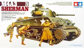 JAV tankas M4A3 Sherman 75 mm 1/35 Tamiya plastikinis surenkamas modelis