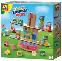 SES Medinė balansinė laivelio žaidimo rinkinys su gyvūnėliais