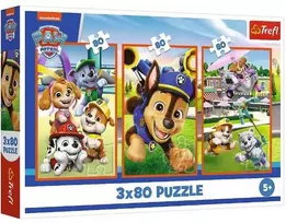 Dėlionė TREFL PAW PATROL Dėlionių rinkinys „Šunyčių komanda“, 3 x 80 det.