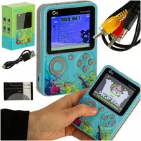 Ikonka Nešiojama mini retro žaidimų konsolė, mėlyna