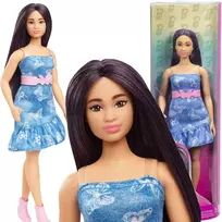 Mattel Barbie Barbė - Fashionista lėlė, džinsinė drugelio suknelė (HyT89)