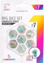 Gamegenic Gamegenic: Apkabinta serija – RPG kauliukų rinkinys – žalia kaukolė