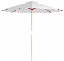 Outsunny medinis saulės skėtis, sodo skėtis, balkono skėtis, 2,5 m, kreminės spalvos