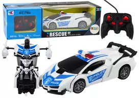 Lean Toys Nuotolinio Valdymo Policijos Automobilis-Transformeris 2in1 su Šviesomis ir Garsais
