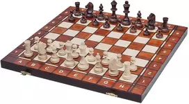 Provechess Šaškės, šachmatai, nardai (komplektas) 350x175x50mm, karalius 70mm