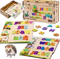 Puzzleok DėlionėOK Dėlionė Gyvūnų abėcėlė Dėlionė Mokymasis Rašymas Skaitymas Gyvūnai