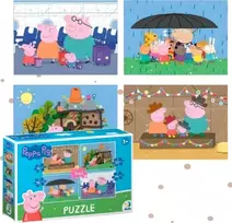 Dodo Dėlionė 4in1 PEPPA PIG KETURIOS DĖLIONĖS VIENOJE PAKUOTĖJE VAIKAMS