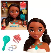 justplay Lėlė plaukų šukavimo ir formavimo galvutė Disney Princess Moana 2 Moana +priedai