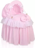 My Sweet Baby Lopšys lėlėms su gaubtu LITTLE PRINCESS rožinis – žaidimams ir rūpesčiui lėle.