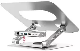 Unitek Nešiojamo Kompiuterio Laikiklis - Reguliuojamas su USB-C HDMI Hub D1109B01 PD 100W (Atnaujinta)