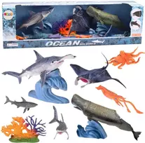Lean Toys JŪROS GYVŪNŲ FIGŪRĖLIŲ RINKINYS SU JUDANČIOMIS DALIMIS