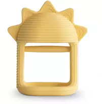 Mushie No-Drop užmaunamas sensorinis kramtukas Sunshine