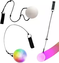 Lean Toys Šviečiantis LED žongliravimo kamuolys su virvele
