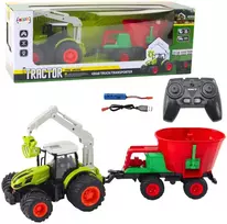 Lean Toys Nuotoliniu būdu valdomas traktorius su sėjamojo ir griebtuvo priedais