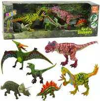 Lean Toys Dinozaurų Figūrėlių Rinkinys su Judančiomis Dalimis, 6 vnt.