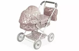 Arias lėlių vežimėlis rožinis, 55 cm, sulankstomas, su rankine, vaikams