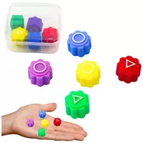 Lean Toys Gonggi žaidimo kauliukų rinkinys su dėžute, 5 vnt.