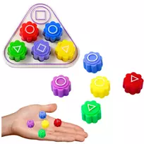 Lean Toys Gonggi žaidimo kauliukų rinkinys su trikampiu stovu