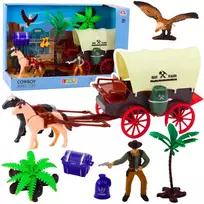 Lean Toys Kaubojų Rinkinys su Vakarų Vagonu ir Figūromis