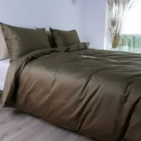 Saules Patalyne PREMIUM satino patalynės komplektas MOSS (žalia), 3 dalių, 200x220 cm