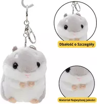Lean Toys Pliušinis raktų pakabukas žiurkėnas pilkas 10 cm