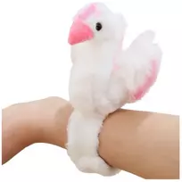 Lean Toys Pliušinis gulbės žaislas su apyranke, baltas