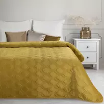 Eurofirany Veliūrinis dekoratyvinis užtiesalas, dryžuotas raštas, 170x210 cm, viengulės lovos ar sofos užvalkalas, poliesterio audinys, minkštas pledas Lovatiesė