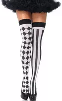 Leg Avenue Europe Leg Avenue Harlequin Diamond Thigh-High Socks Juodas/Baltas One Size