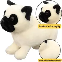 Lean Toys Žaislinis pliušinis šuo mopsas, 19 cm