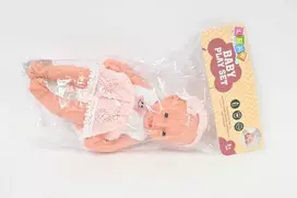 Lean Toys Lėlė kūdikis su rožine suknele ir galvos juosta, 24 cm