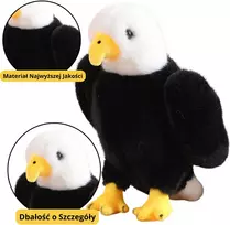Lean Toys Pliušinis erelis 25 cm, juodai baltas