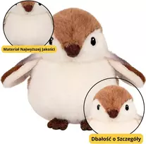 Lean Toys Pliušinis Žvirblis su Pakabuku, 12 cm