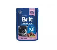 Brit Premium konservai kačiukams su balta žuvimi 24x100g