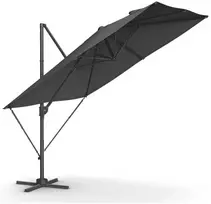 Songmics 270 x 270 cm skėčiai su UPF 50+ apsauga, su rankenėle ir kryžminiu pagrindu, pilkos spalvos