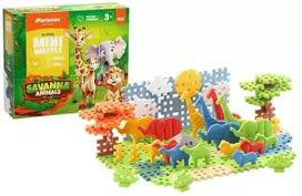 Marioinex Mini vaflių kaladėlės - savanos gyvūnai, 100 vnt.