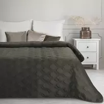 Eurofirany Plieno pilkos spalvos geometrinė aksominė lovatiesė, 220x240 cm, karšto spaudimo raštas, modernus miegamojo dekoras, dvigulės lovos užtiesalas Lovatiesė