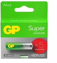 GP Super AA šarminės baterijos 1.5V, 5 vnt.