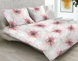Patalynės komplektas Matex Patalynė satynowa 220x200 17A Premium Laudena kwiaty rožinė jasna