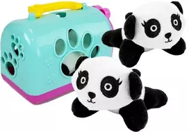 Lean Toys Plušinė Panda su Transportavimo Dėžute