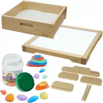 MASTERKIDZ sensorinis rėmelis - LED panelė + smėlio žaidimų aksesuarų rinkinys