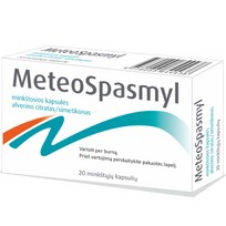 Virškinamojo trakto spazmams ir pilvo pūtimui METEOSPASMYL 60mg/300mg 20 kaps.