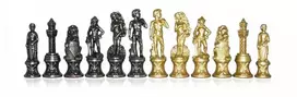 Italfama Florentietiškos metalinės šachmatų figūros. Aukštis: 8,3cm., diametras: 2cm.