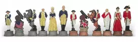 Italfama Šachmatų figūros AMERIKOS NEPRIKLAUSOMYBĖS KARAS. Aukštis: 8cm., diametras: 2,6cm.