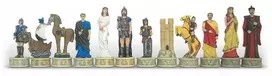 Italfama Didelės šachmatų figūros TROJOS MŪŠIS. Aukštis: 12cm., diametras: 3,6cm.