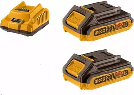 Ingco FBCPK1222E Set charger + 2pcs battery 2,0A for Li-ion battery 20V