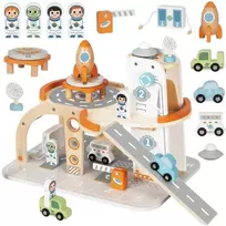 Tooky Toys Medinė kosminė stovėjimo stotis-kosminis parkingas TOOKY TOY