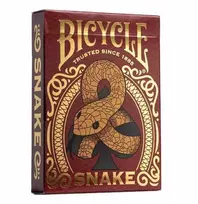 Bicycle Snake žaidimo kortos – kolekcinė raudona/auksinė kaladė pokeriui
