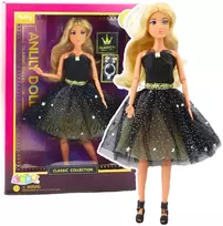 Lean Toys Lėlė Anlily su juoda balių suknele ir judančiomis galūnėmis
