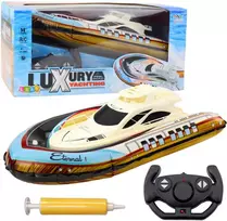 Lean Toys Pripučiamas RC jachtos modelis su LED apšvietimu