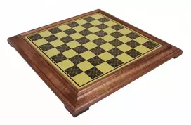 Italfama Žalvario stiliaus medinė šachmatų lenta. 52x52cm., kvadratas: 4,8cm.
